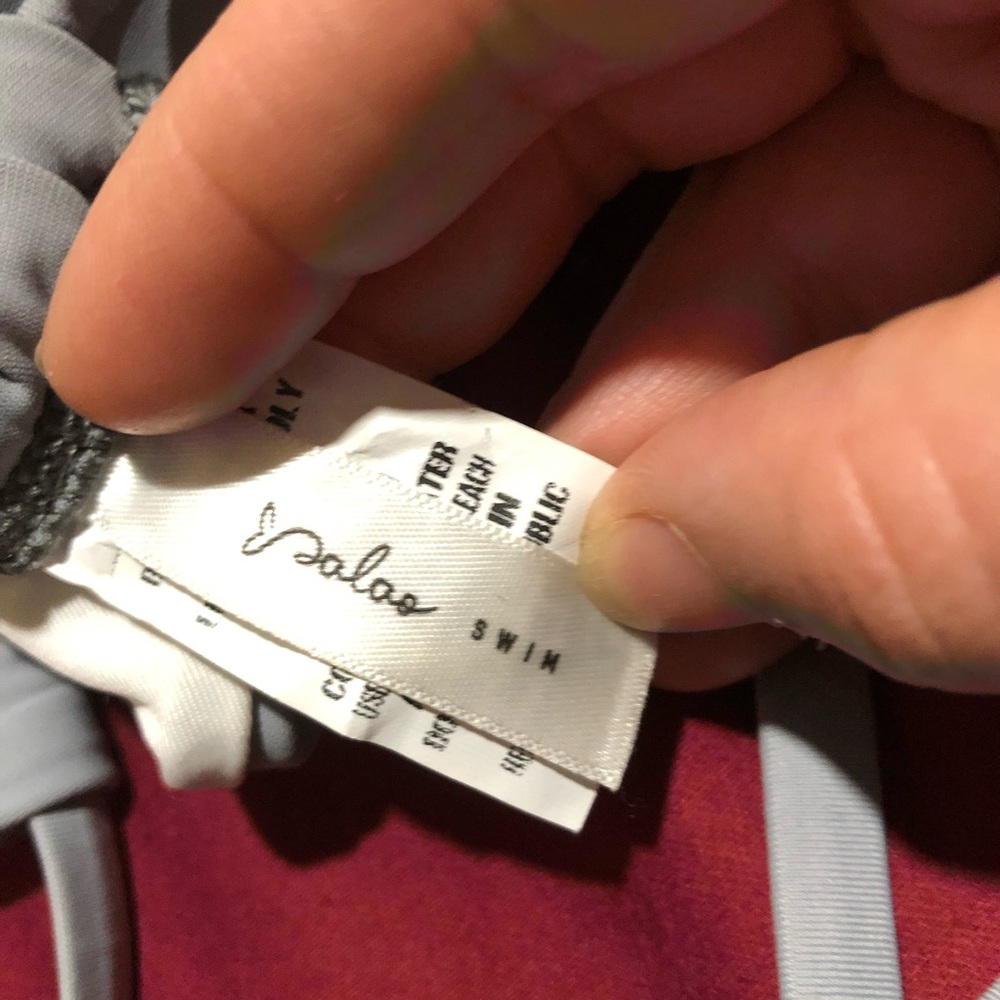 🔴NWOT Palao swim top Gray size medium. Straps with fringe on the ends to tie. - Picture 8 of 8